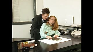 Job interview goes very differently than she thought. Horny redhead milf