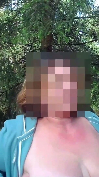 Busty Milf Tits Out And Taking A Jizz Load In The Woods | Clip 1
