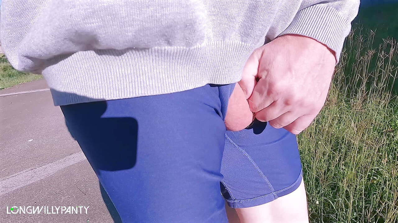Straight uncut cock walks around with it exposed in public