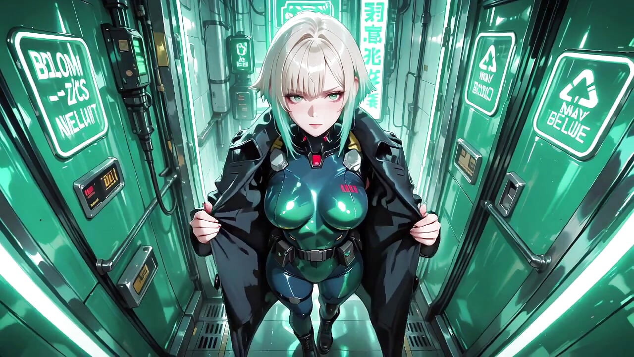 Rubia Knight se relaja seductoramente mientras su pareja de pelo plateado se arrodilla para servir