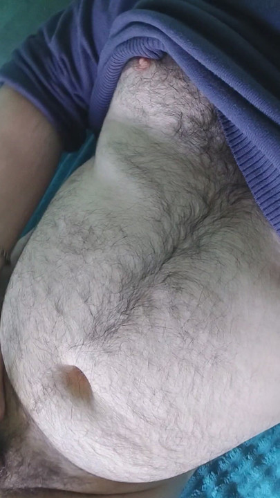Touching my cock.