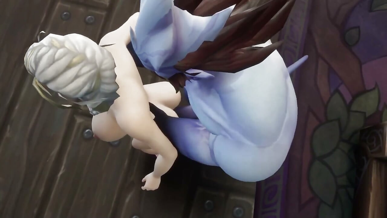 Blonde heks neemt grote blauwe lul - Warcraft-parodie