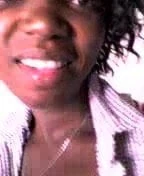 very hot black girl makes a video message