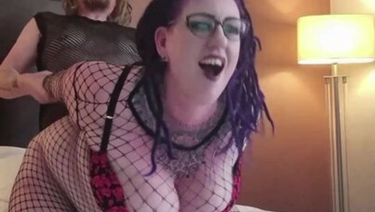 BBW getting fucked wearing Fishnet Bodysuit