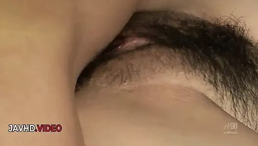 Threesome JAV star Nozomi Hazuki seduces two studs wild Creampie passion ends her Blowjob