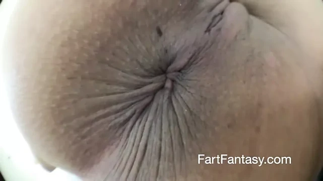 Slow motion, fart in close up