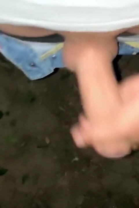 Horny Sweaty Twink Jerks off While Friends Are Camping Near