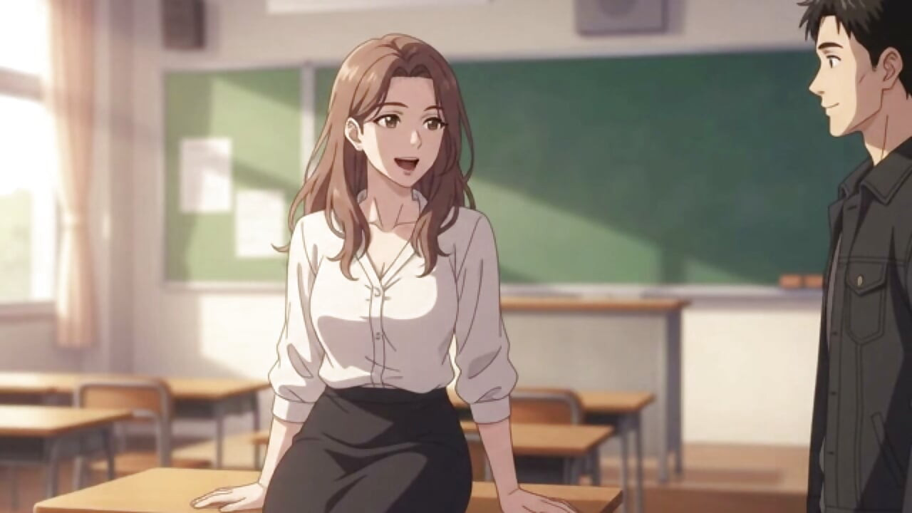 Young teacher Is Way Too Relaxed With Her Adult Student