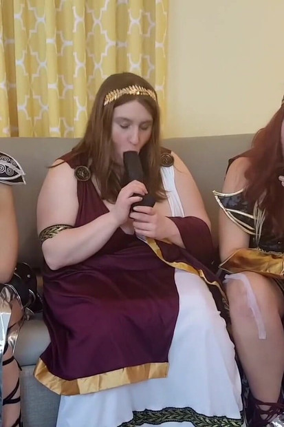 Directors cut Ancient Roman three girl black cock party