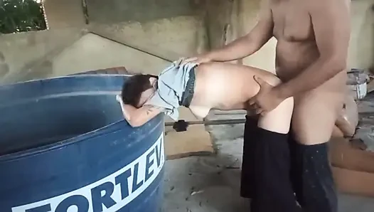 Fucking the Ass of the Shoe on the Terrace 100% Anal