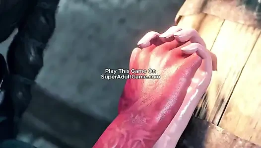 Принцессу застукал и трахнул огромный член - 3D фута-анимация