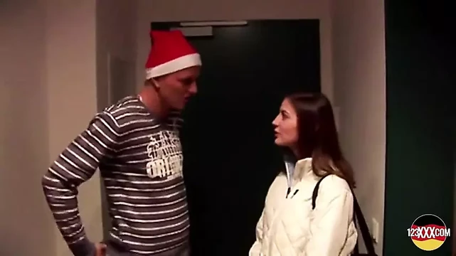 Slender Teen From Germany Gets Her Cristmas Pressent