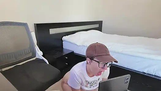 Horny milf bends over in doggy and massages her asshole