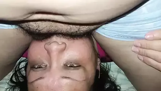 choked by brunette cock