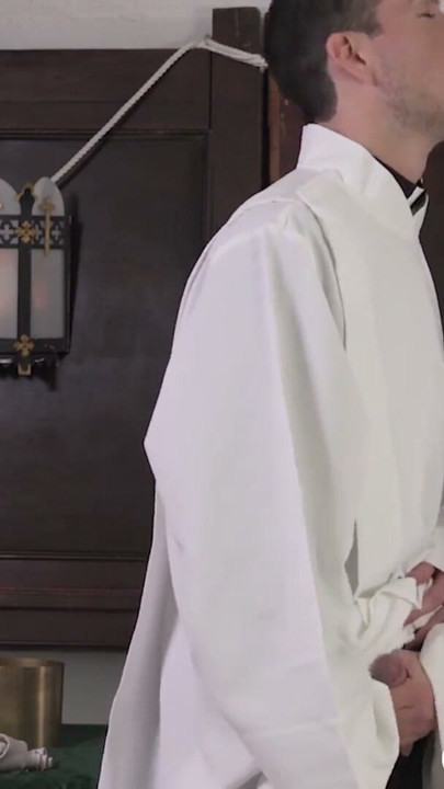 Priest seduces young twink and fucks his tight asshole raw | Clip 1