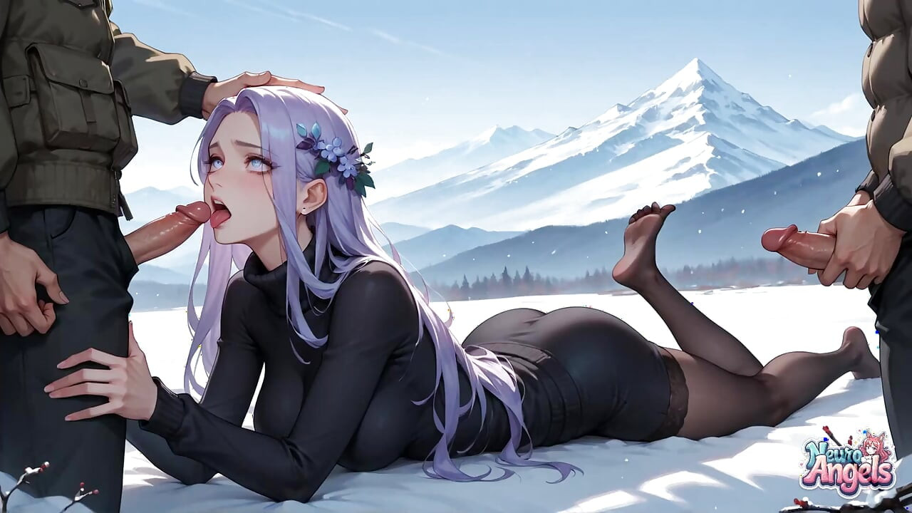 Snow Queen's Milk Spray Orgasm in Alpine Peaks