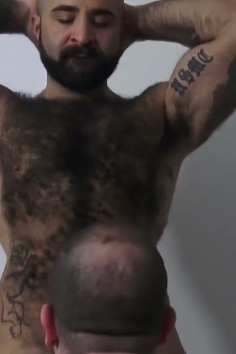 BEARFILMS Hairy bear Atlas Grant barebacks tattooed bottom