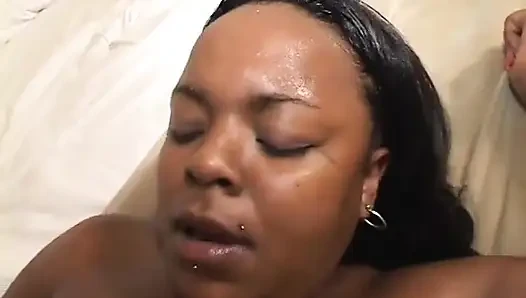 Horny ebony slut getting pounded