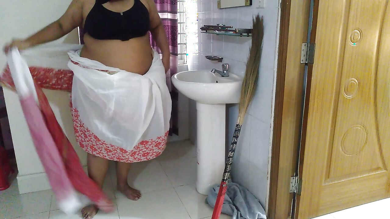 Stepmom Rough Fucked by Stepson While Sweeping the House