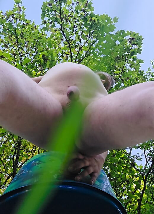 fucked my ass in the park at a garbage can