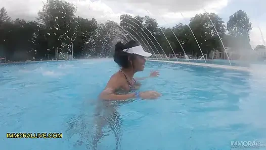 Stepfather & stepson pick up curvy Latina with massive ass & huge boobs at post corona virus spa