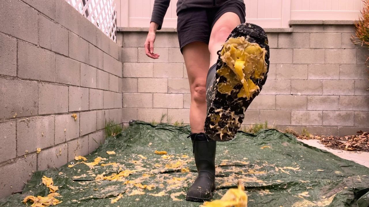 Crushing Fruits in Rubber Boots