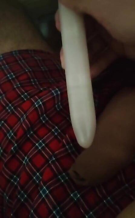 Shooting a big load using a vibrator on my cock  I almost hit my face