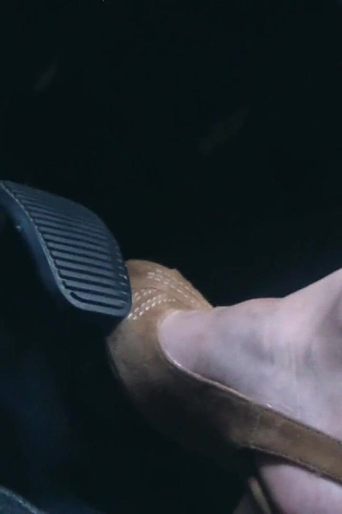 Revving and Driving in Light Brown Peeptoe Sandals