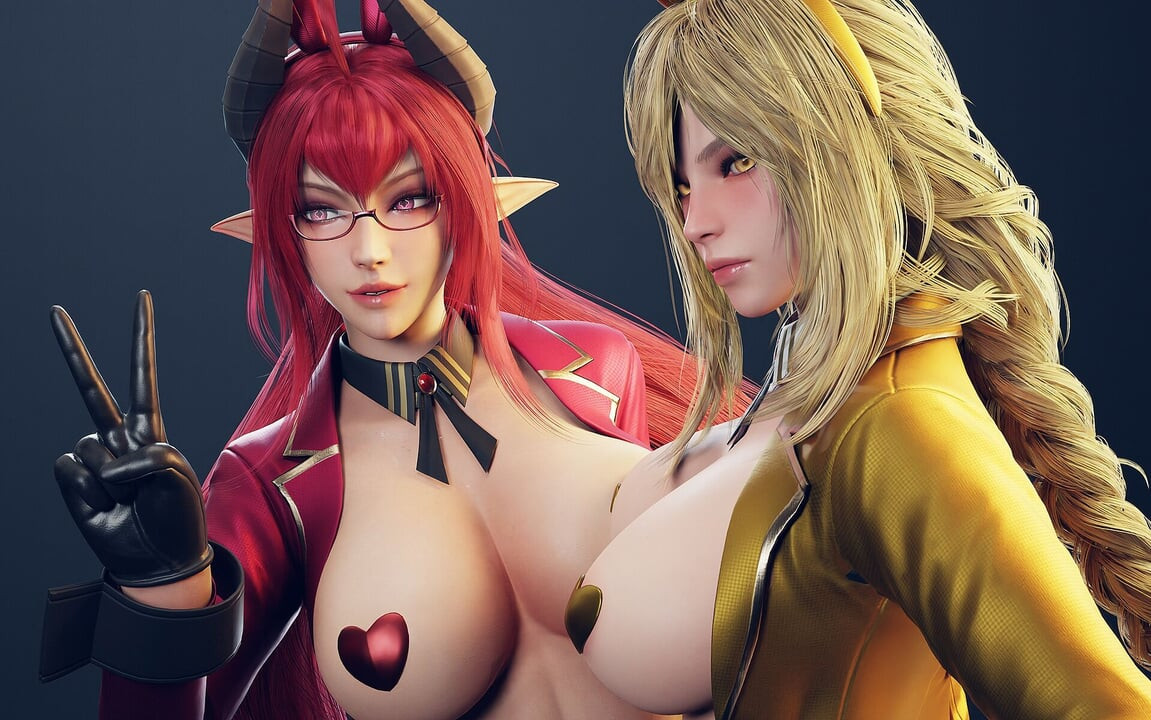 Ryanreos Dve seksi devojke sa velikim sisama i velikim guzicama zavisne od kurčeva