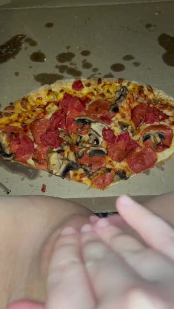 Key moment from "PIZZA TEEN MASTURBATION -KINKY FOOD FETISH-FEMALE WEIRD ARAB PORN-REAL ORGASM- AMATEUR- ARABIAN"