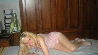 Blonde girl in pink (pictures)