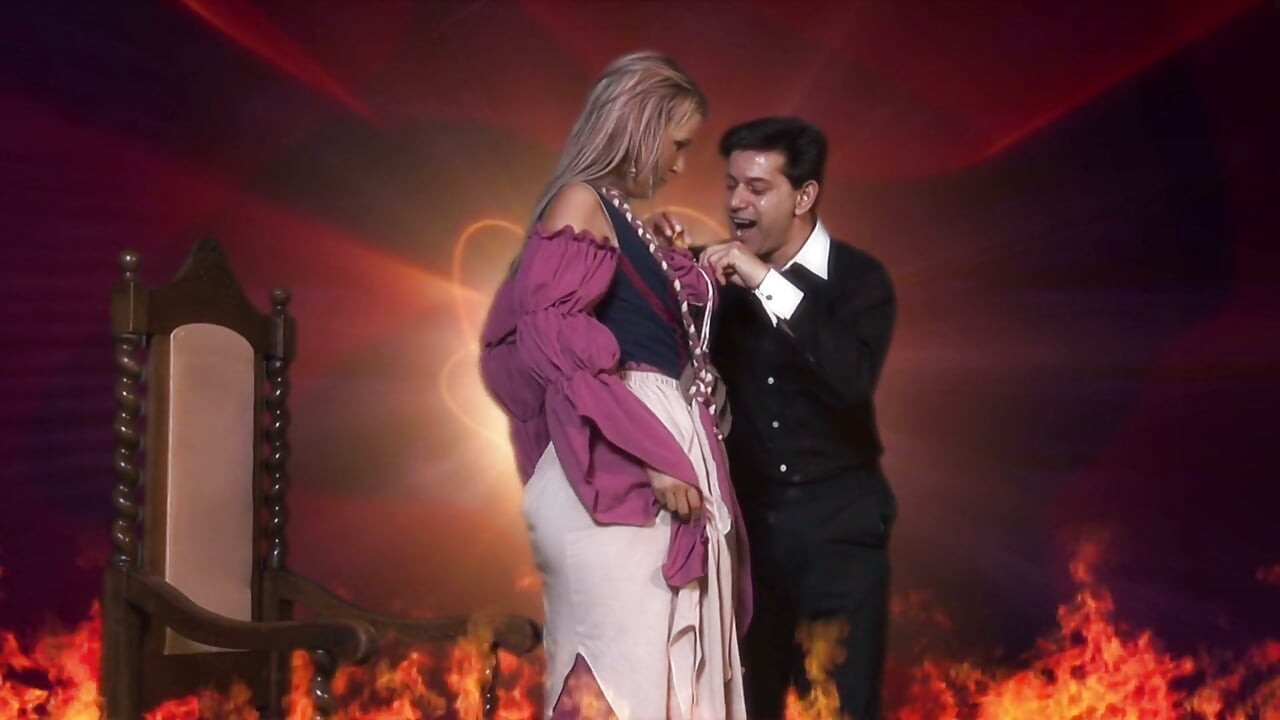 Macbeth becomes the king of Scottland and seduces naughty princess on a throne