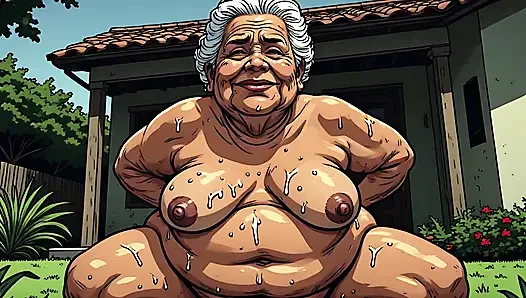 Retro Art Mexican Women Covered in Cum