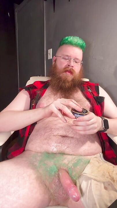 Enjoying my cock and shooting a nice big load