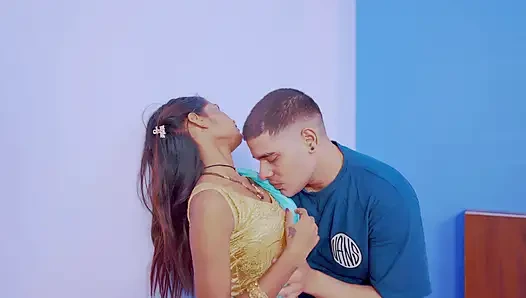 Sexy slim bhabhi seduce by her devar when she was alone sitting in the balcony
