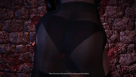 B016-sklavin wird von einem dildo von vorne nach hinten gefickt