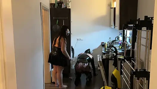 Fetish Lofts Clean-up Session with TV Slave Part 1-3