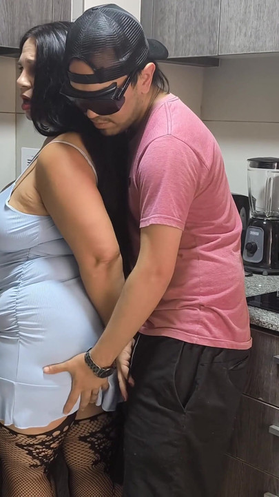 BBW MILF Stepmom Fuck Kitchen - Full Video for Fans