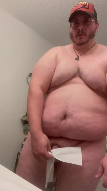 Powerful moment from "Heavy Trucker Bubba Burly Chub Strips Nude & Pounds Out A Heavy Load"