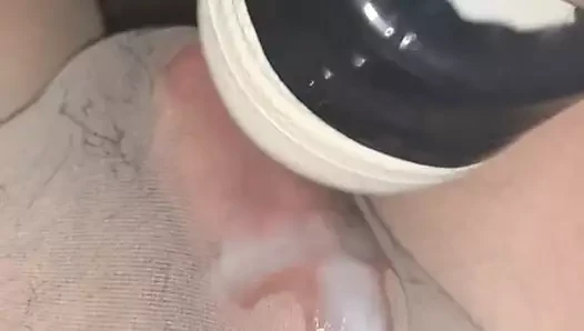 Pantyhose cum with magic wand