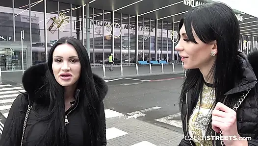 Airport Surprise. Two chicks with dicks. (Czech Street)