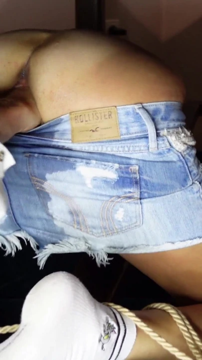 Fisting Until Squirts Her Shorts Completely Wet Homemade MILF Squirting