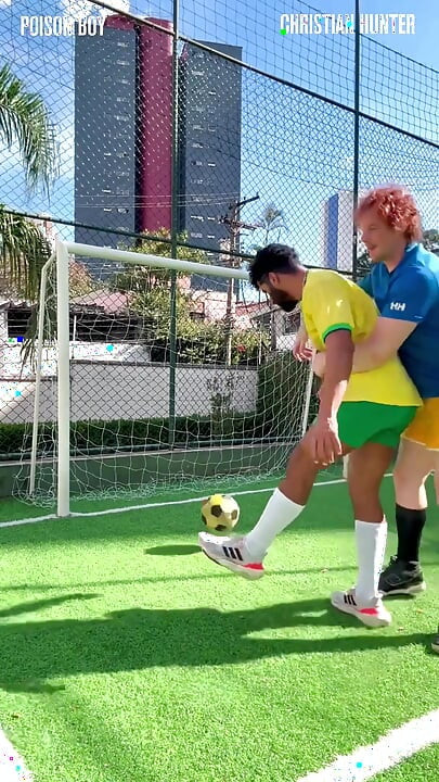 Soccer Game with My Brazilian Bro Turns Into a Fuck Fest - Christian Hunter and Poison Boy