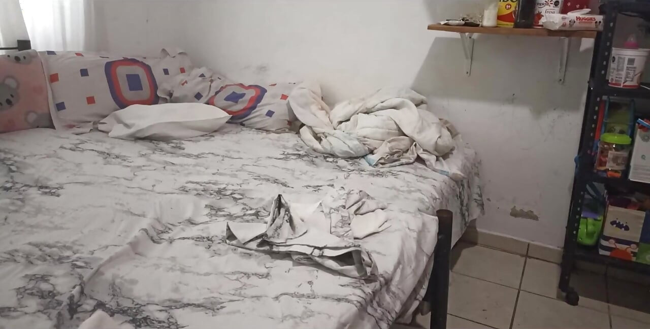Sexy Stepmom Cleans the Bedroom in a Thong and Films Herself for Her Stepson