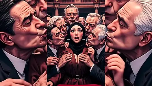 Hijabi muslimische schätzchen degradiert und verwüstet von hässlichen, fetten, schmutzigen alten männern - gequetscht, geküsst, hart gefickt teil 2