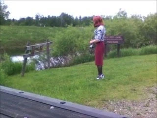 Tammy smoking and crossdressing in public
