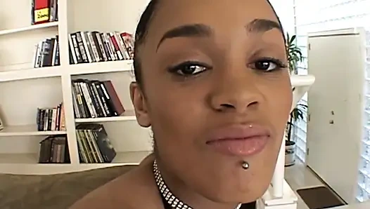 Young Student Plays with Dildo While Sucking a Big Black Cock