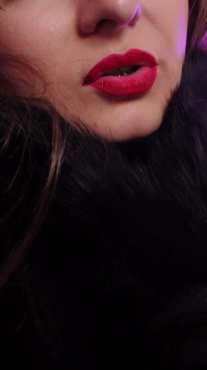 ASMR fur coat fetish, vaping smoking with leather gloves (Arya Grander) | Clip 1
