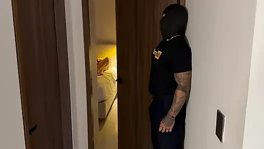 Thief breaks into blonde girl's house and fucks her until he ends up inside her