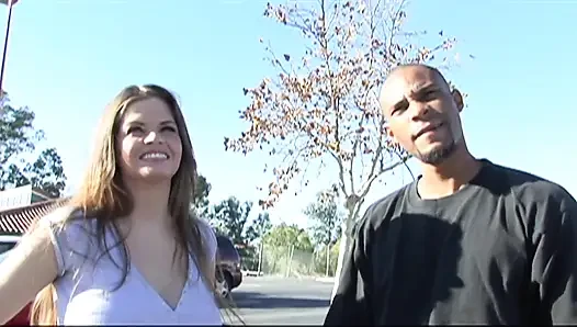 Big tit chick picked up by smooth talking black dude